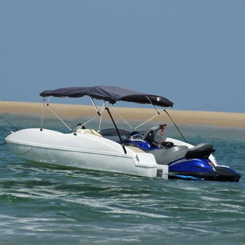 Vidaxl Toit Bimini À 3 Arceaux Parois En Maille 183x(185-198)X137 Cm