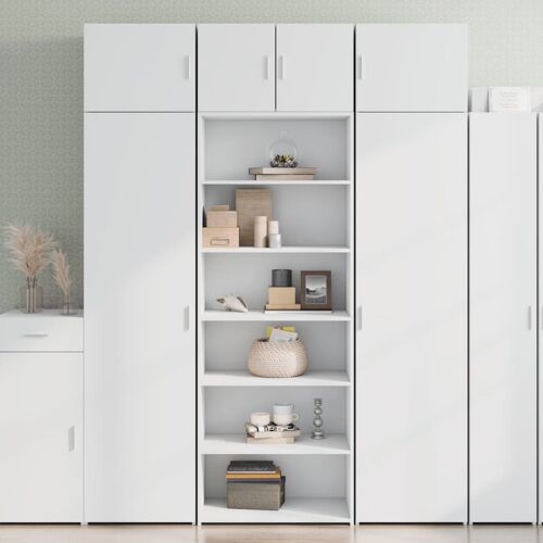 Vidaxl Buffet Haut Blanc 70x41x185 Cm Bois D'ingénierie
