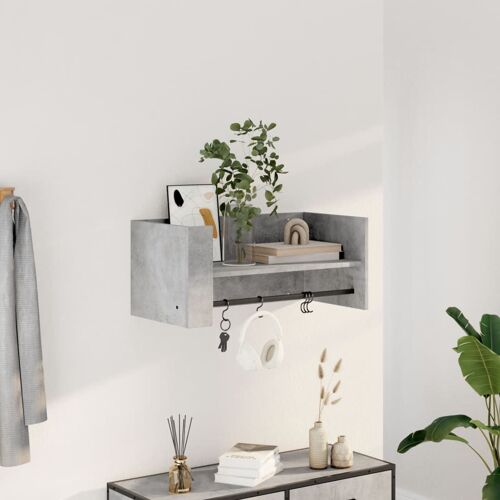 vidaXL Étagère murale gris béton 70,5x35x30,5 cm bois d'ingénierie