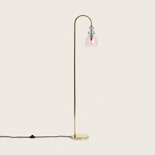 Lampadaire Métal Et Verre Baudelaire Doré