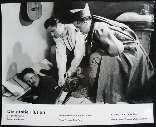 Jean Gabin * La Grande Illusion * Jean Renoir - 1937 - 1 Photo D'exploitation Allemande De Cinéma * Petite Affiche De 24x30 Cm * Lobby Card * Jean Gabin ; Eric Von Stroheim ; Pierre Fresnay -