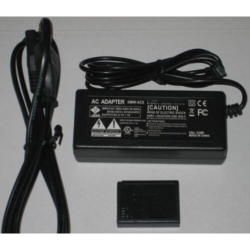 AC Adapter Chargeur Pour PANASONIC DMW-DCC5 DMWDCC5, DMW-AC5PP DMW-AC5, Lumix DMC-TZ20 TZ10 ZX3 ZX1