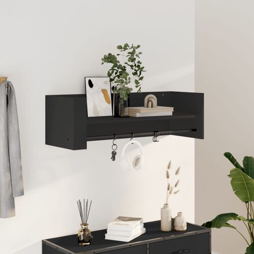 vidaXL Étagère murale noir 100x35x30,5 cm bois d'ingénierie