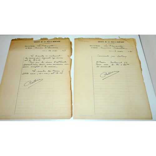 Société De La Vieille Montagne, Decazeville, Lot De 2 Lettres Du Bureau De La Planquette 1913