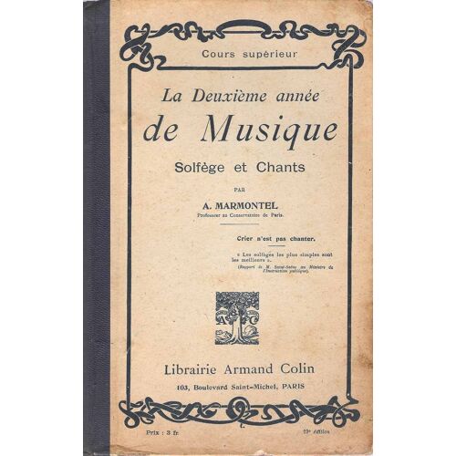 La Deuxieme Annee De Musique, Solfege Et Chants