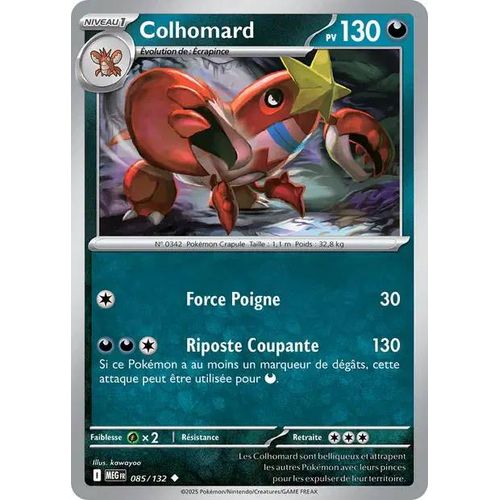 Carte Pokémon - Colhomard - 085/132 - Méga-Evolution