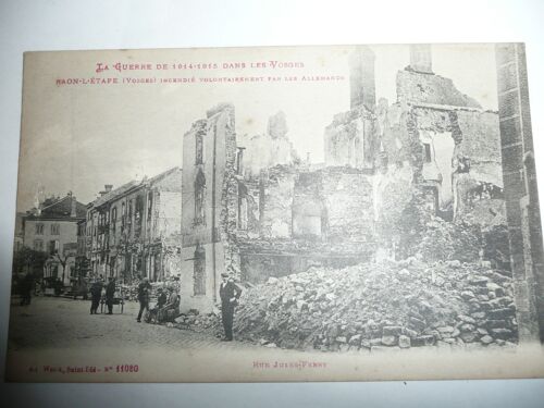 Carte De Raon L'etape Pendant La Guerre De 1914 1918dans Les Vosges.