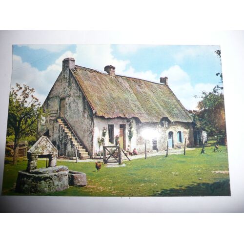 Jolie Carte Couleurs D'une Chaumière En Bretagne.