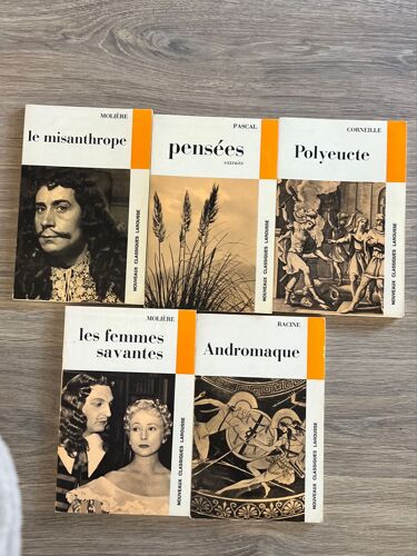 5 Classiques Français :Andromaque De Racine, Les Femmes Savantes De Molière, Le Misanthrope De Molière, Polyeucte De Corneille, Et Pensées De Pascal.