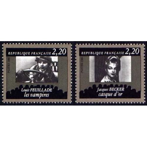 France 1986, Très Beaux Timbres Neufs** Luxe Yv. 2433 Et 2441 50 Ans De La Cinémathèque, S. Signoret Dans Le Film Casque D'or De J. Becker Et J? Roques Dans Le Film De Louis Feuillade : Les Vampires,
