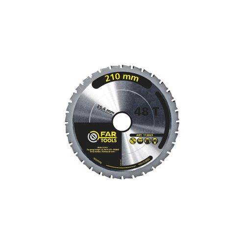 Lame de scie circulaire à onglet et portative bois D. 210 x Al. 25,4 mm x 48 dents