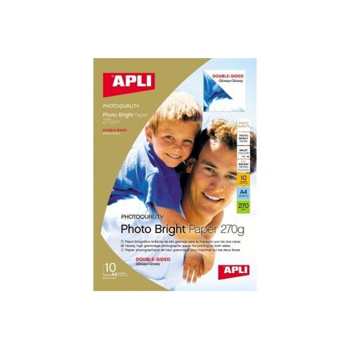 Papier Photo Brillant A4 270 Grammes R/V 10 Feuilles Agipa