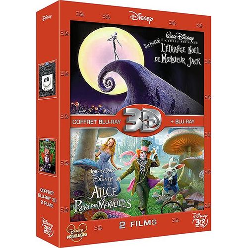 Coffret Blu-Ray 3d : Alice Au Pays Des Merveilles + L'étrange Noël De Mr. Jack