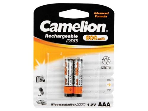 NiMH AAA/LR3 1.2V-600mAh (2/carte) remplace :R03NM