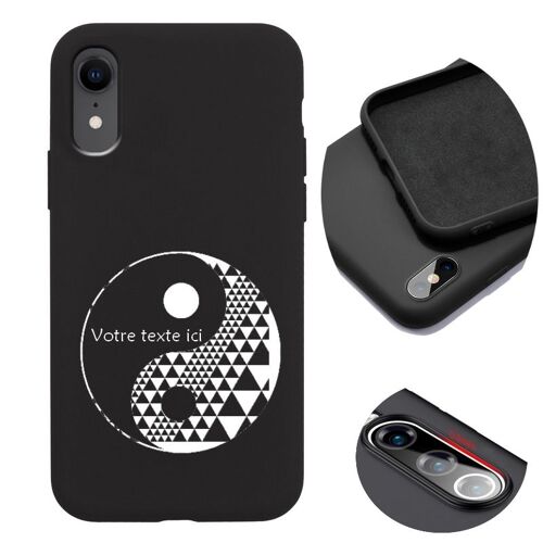 Coque noir iphone 11 yin yang triangle personnalisee