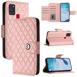 Étui Pour Samsung Galaxy A21s Titulaire De La Carte Bande De Poignet Protection Élégante Antichoc Portefeuille Couverture - Couleur Orange