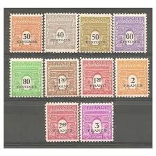 Arc De Triomphe De L'Étoile Paris Chiffres Noirs Série Complète Année 1945 N° 702 703 704 705 706 707 708709 710 711 Yvert Et Tellier Luxe