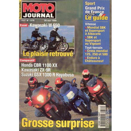 Moto Journal  N° 1376 : Kawasaki W 650 Le Plaisir Retrouve; Comparatif: Honda Cbr 1100 Xx,Kawasaki Zx-9r,Suzuki Gsx 1300 Hayabusa; Enduro A Chateauneuf