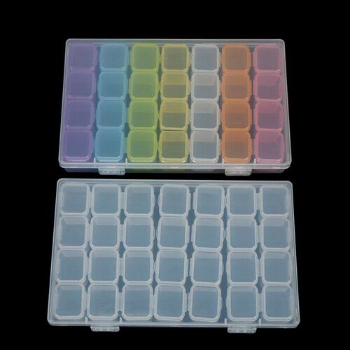 28 Grille Diamant Peinture Accessoire Étui En Plastique Transparent Perles Affichage Boîte De Rangement Pour Diamant Broderie Point De Croix Outils