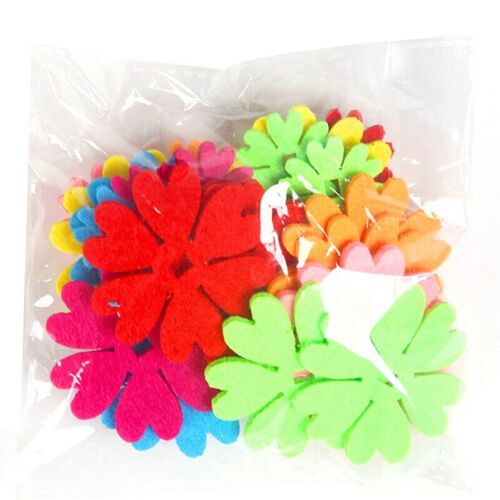 60 Pièces/Ensemble Couture Artisanat Fournitures Bricolage Créatif Non-Tissé Patch Enfants À La Main Puzzle Matériaux Pétale Couronne Modèle Enfants