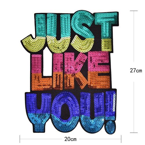 1 X Patch Anglais Lettre Broderie Dentelle Applique Tissu Pull Vêtements Patch Paillettes Autocollants T-Shirt Bricolage Décoration