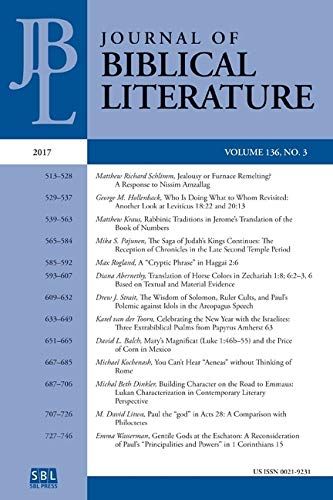 Journal Of Biblical Literature 136.3 (2017)