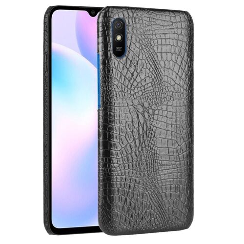 Xiaomi Redmi 9a Étui Pour Classique Élégant Compatibilité Housse De Protection Anti Éraflure Mode Classique D'alligator - Noir