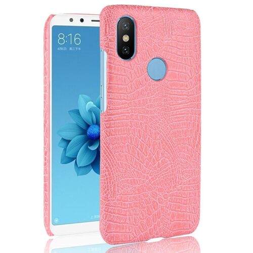 Étui Pour Classique Élégant Xiaomi Mi A2 Lite /Redmi 6 Pro Compatibilité Mode Classique D'alligator Housse De Protection Anti Éraflure - Couleur Rose