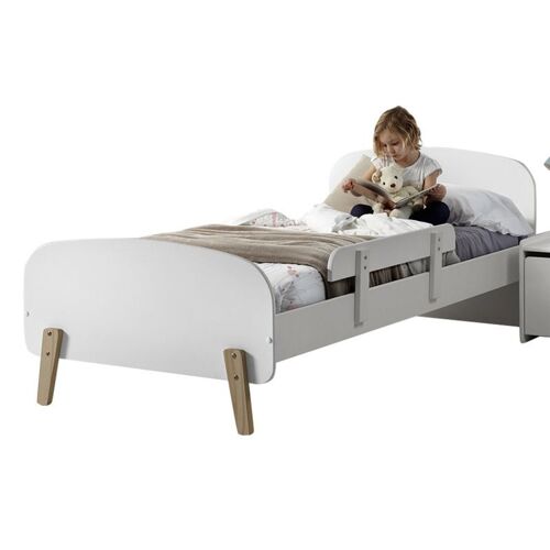 Lit Enfant & Barrière de Sécurité "Kiddy" 90x200cm Blanc