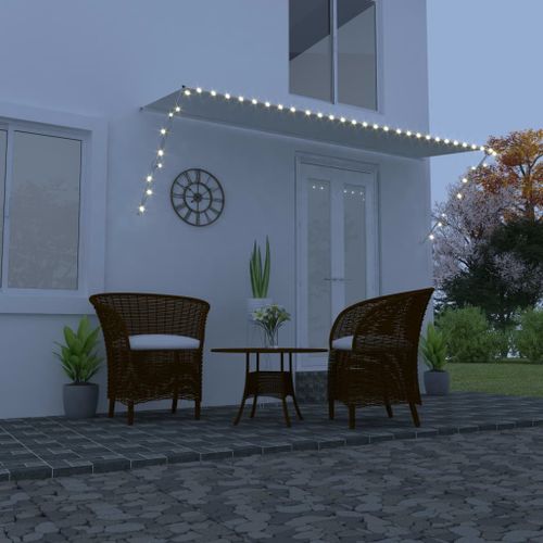 Vidaxl Auvent Rétractable Avec Led 400x150 Cm Crème