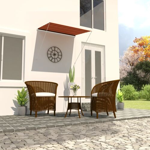Vidaxl Auvent Rétractable 200x150 Cm Orange Et Marron