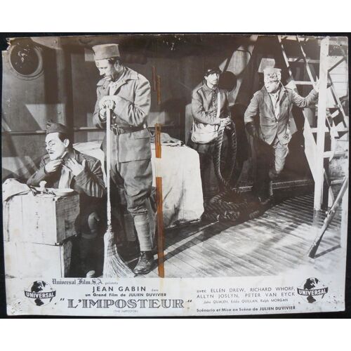Jean Gabin - L'imposteur - The Impostor * Julien Duvivier - 1943 - 1 Photo D'exploitation Originale Française De Cinéma - Petite Affiche De 24x30 Cm - Original Lobby Card * Jean Gabin ; Ellen Drew