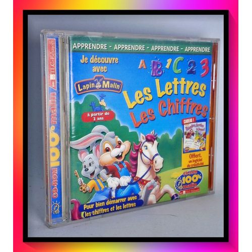 Cd Rom 100% Malin - Je Découvre Avec Lapin Malin - Les Lettres Les Chiffres - 2000