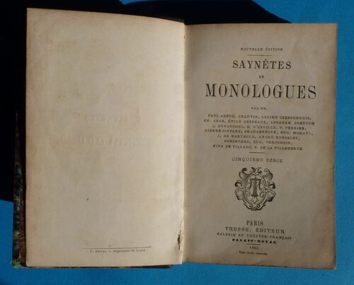 Saynètes Et Monologues - Cinquième Série