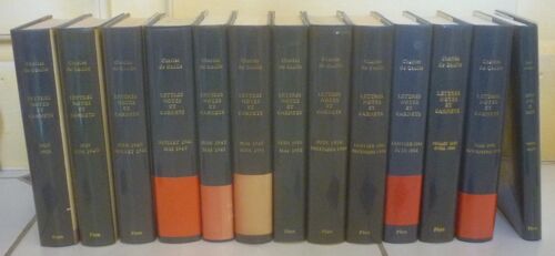 Charles De Gaulle : Lettres Notes Et Carnets 1905-1970, Complet En 13 Tomes Reliés Plon, Tous Avec Demi-Jaquette Et Rhodoïd