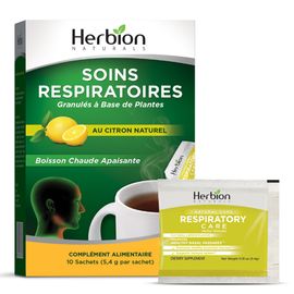 Herbion Naturals Granulés De Soins Respiratoires À L'arôme Naturel De Citron, Sachet De 10 Unités 