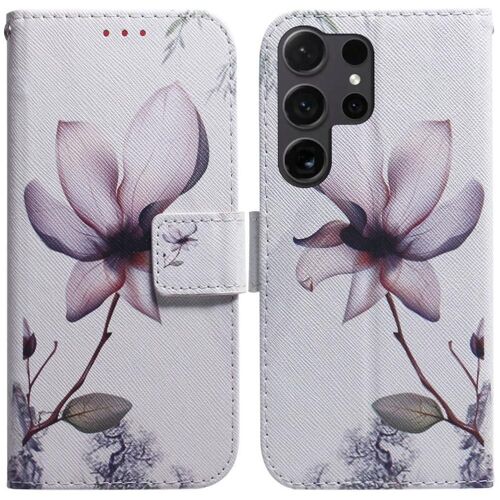 Flip Étui Pour Samsung Galaxy S24 Ultra Fermeture Magnétique Peint Fentes Pour Cartes Cuir Pu Portefeuille - C9