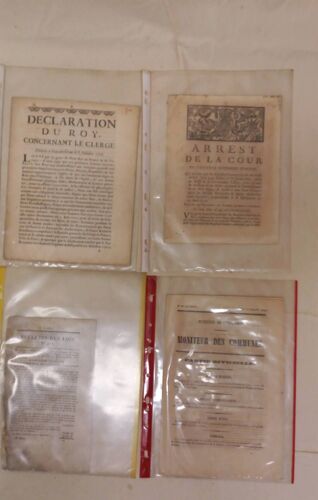 Documents Anciens Déclaration Du Roy / Arrest De La Cour /Moniteur Des Communes/ Bulletin Des Lois