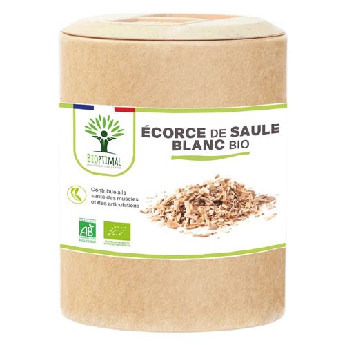 Saule Bio - Salix Alba - Complément Alimentaire - Tonifiant Articulation - 100% Écorce De Saule Blanc En Poudre Pure En Gélules - Fabriqué En France - 200 Gélules 