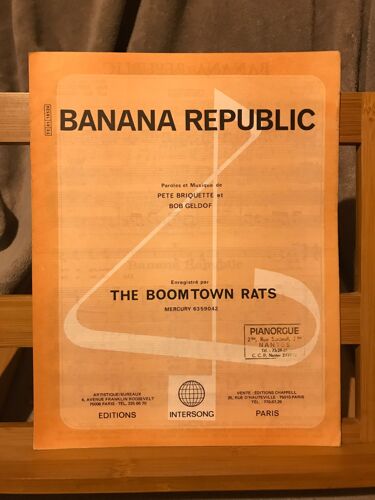 Boomtown Rats Banana Republic Partition Chant Piano Accords Éd. Intersong