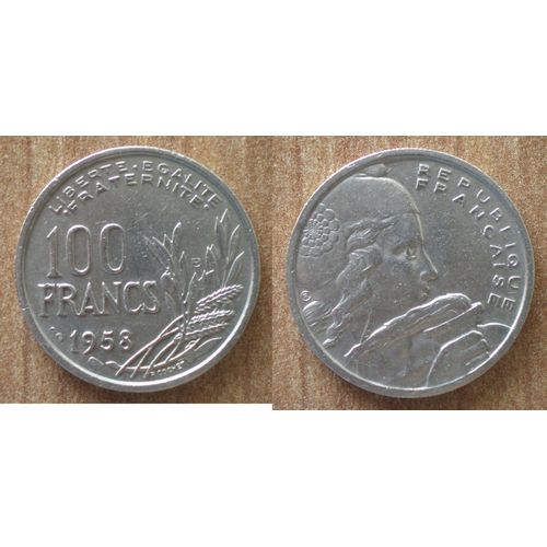 France 100 Francs 1958 B Cochet Piece Franc Frcs Frs Frc