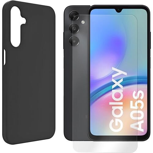 Verre Trempé Protection Ecran + Coque De Protection Pour Samsung Galaxy A05s 4g Sm-A057f 6.7"" Coque Souple Silicone Couleur Noir