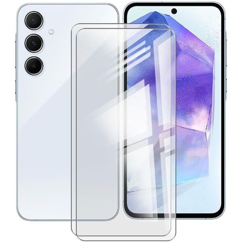 Verre Trempé Pour Samsung Galaxy A55 6.6"" , 2 Pièces Protecteur D'écran Hd, Sans Bulles, Anti-Rayures, Dureté 9h Film Protecteur En Verre Trempé Pour Samsung Galaxy A55