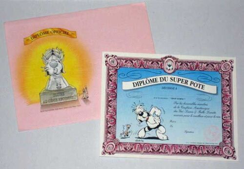 Carte Postale Gai Luron Gotlib  -  Diplôme Du Super Intello Ou Diplôme Du Super Pote Au Choix  -  Avec Enveloppe Rose