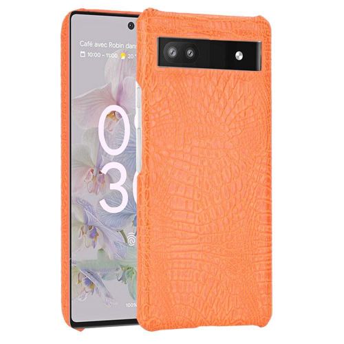 Classique Élégant Étui Pour Google Pixel 6a Mode Classique D'alligator Anti Éraflure Compatibilité Housse De Protection - Couleur Orange