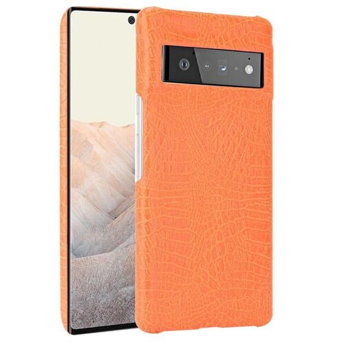 Classique Élégant Étui Pour Google Pixel 6 Pro Housse De Protection Anti Éraflure Mode Classique D'alligator Compatibilité - Couleur orange