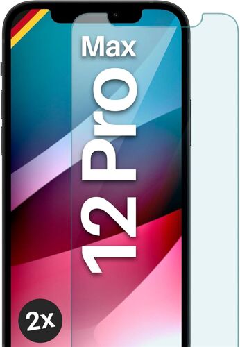 Verre Trempé Pour Apple Iphone 12 Pro Max - Film De Protection En Verre, Film Protecteur D'écran Incassable, Film De Verre Pare-Balles Transparent, Lot De 2