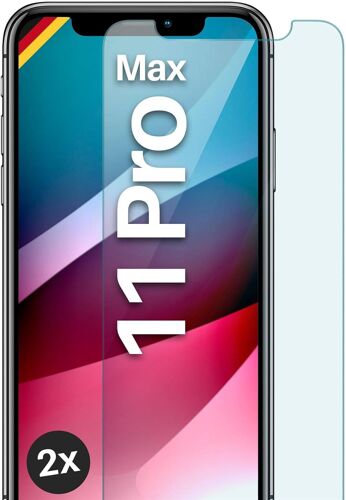 Verre Trempé Pour Apple Iphone 11 Pro Max - Film De Protection En Verre, Film Protecteur D'écran Incassable, Film De Verre Pare-Balles Transparent, Lot De 2