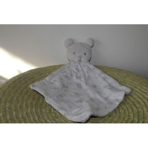 Doudou Plat Tete D'ours Gris