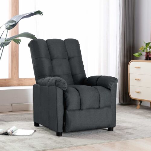 vidaXL Fauteuil Gris foncé Tissu